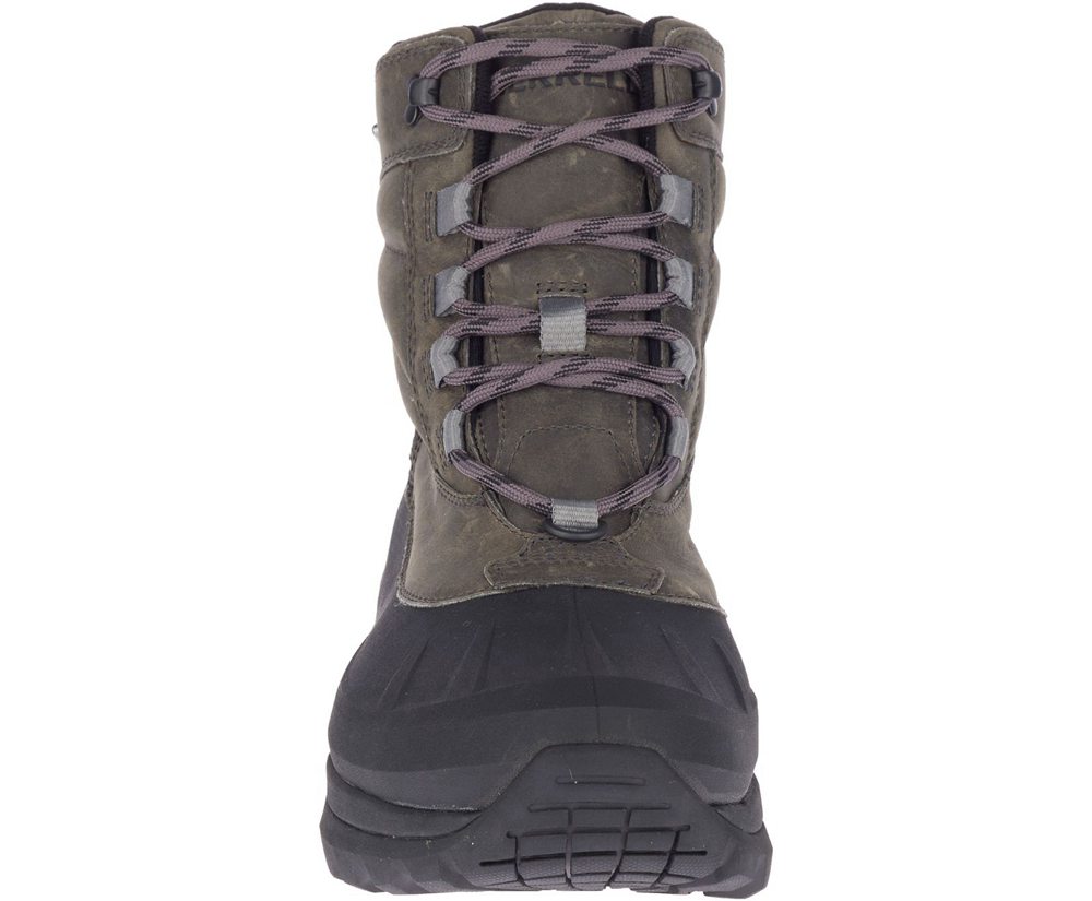 Kozaki Merrell Męskie Szare/Czarne - Thermo Slush Mid Shell Waterproof - 918736-VGQ